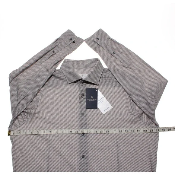 Emanuel Berg NWT Byron Casual Button Down Shirt Size 43 17 L/XL Modern in Gray